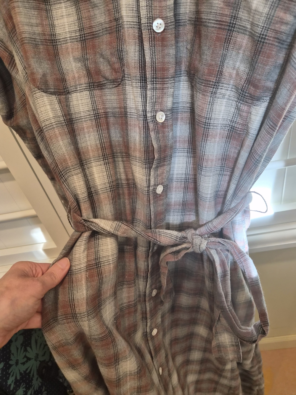 Dylan Plaid Button-Front Shirt Dess - Picture 3 of 7